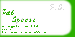 pal szecsi business card